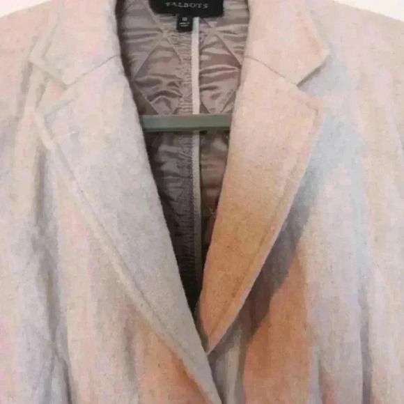 Talbots Oatmeal Quiet Luxury wool quilted lined  blazer. Size 10 - Picture 6 of 13